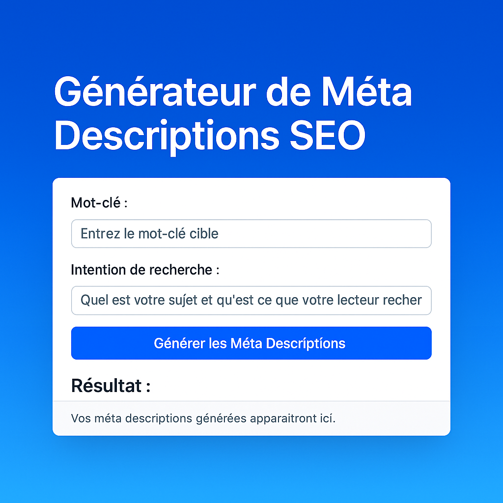 Générateur de méta-descritpions seo